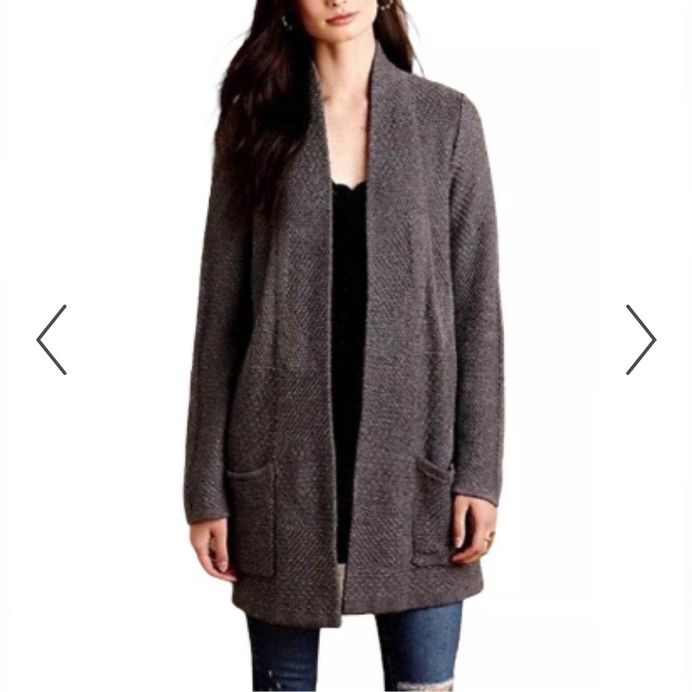 Anthropologie Angel Of The North Womens Vielle Chunky Knit Cardigan Gray Size M